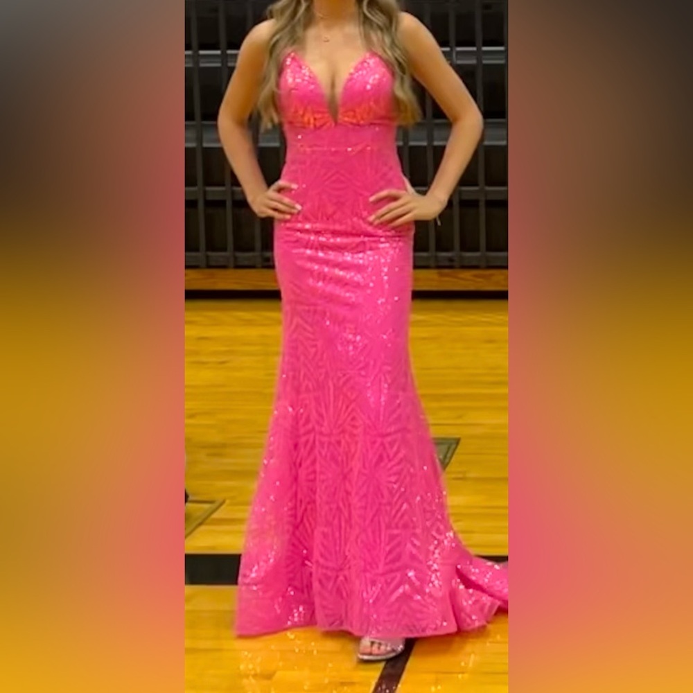 Amarra pink formal abstract dress
